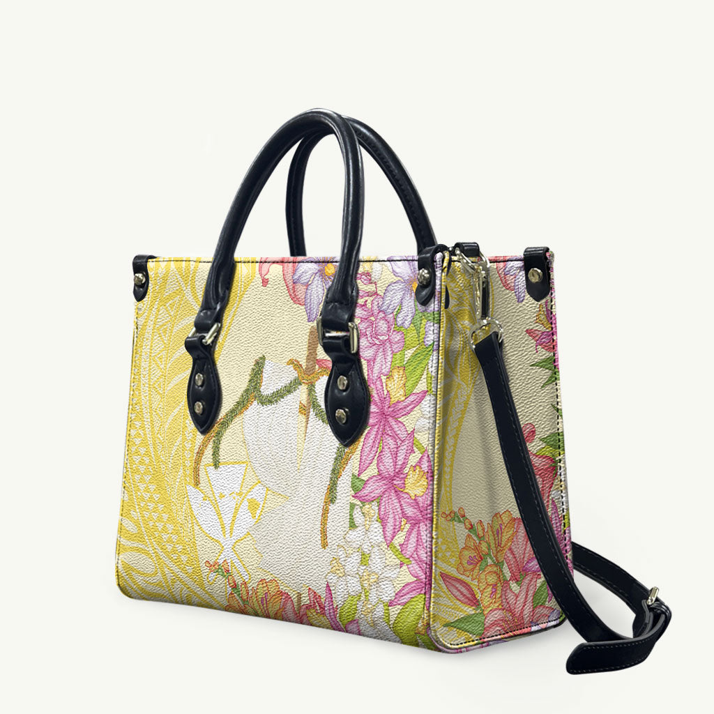 Aloha Hawaii Kanaka Makahiki Leather Bag Akua Loa - Festive Golden Sand LT7 Sandy Yellow - Polynesian Pride