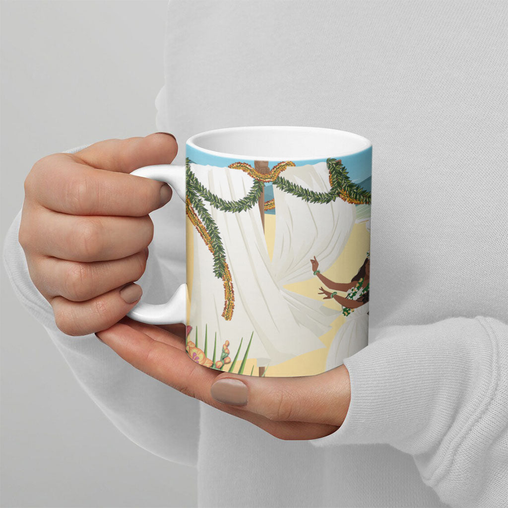 Aloha Hawaii Makahiki Hula Dance Ceramic Mug Beach Scenery LT7 - Polynesian Pride