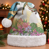 Aloha Hawaii Makahiki Hula Dance Christmas Santa Hat Beach Scenery LT7 With Fur Multicolor - Polynesian Pride