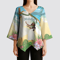 Aloha Hawaii Makahiki Hula Dance Kimono Sleeve Blouse Beach Scenery LT7 - Polynesian Pride