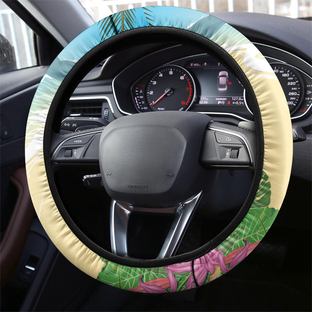 Aloha Hawaii Makahiki Hula Dance Steering Wheel Cover Beach Scenery LT7 - Polynesian Pride