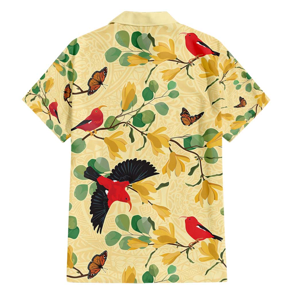 Aloha Hawaii Family Matching Off Shoulder Maxi Dress and Hawaiian Shirt I'iwi on Mamane Pastel Cream LT7 - Polynesian Pride