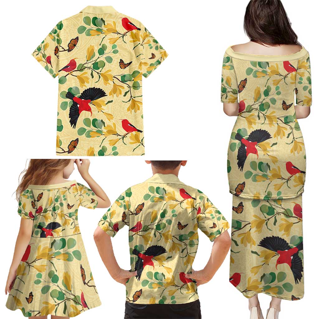Aloha Hawaii Family Matching Puletasi and Hawaiian Shirt I'iwi on Mamane Pastel Cream LT7 - Polynesian Pride