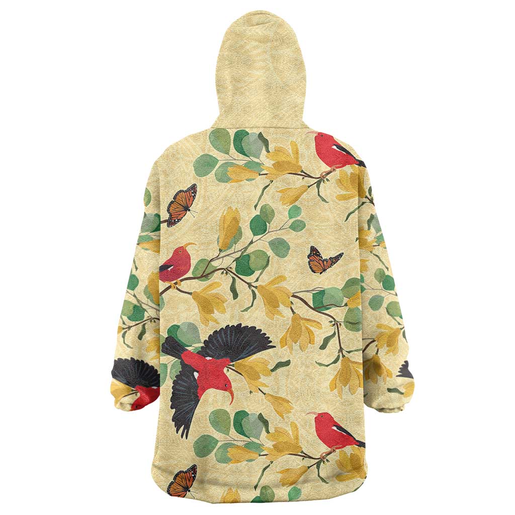 Aloha Hawaii Wearable Blanket Hoodie I'iwi on Mamane Pastel Cream LT7 - Polynesian Pride