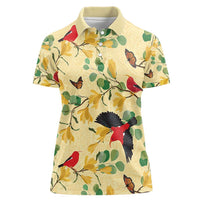 Aloha Hawaii Women Polo Shirt I'iwi on Mamane Pastel Cream LT7 Female Light Yellow - Polynesian Pride