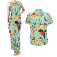 Aloha Hawaii Couples Matching Tank Maxi Dress and Hawaiian Shirt I'iwi on Mamane Pastel Turquoise LT7 Turquoise - Polynesian Pride