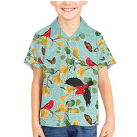 Aloha Hawaii Family Matching Mermaid Dress and Hawaiian Shirt I'iwi on Mamane Pastel Turquoise LT7 Son's Shirt Turquoise - Polynesian Pride