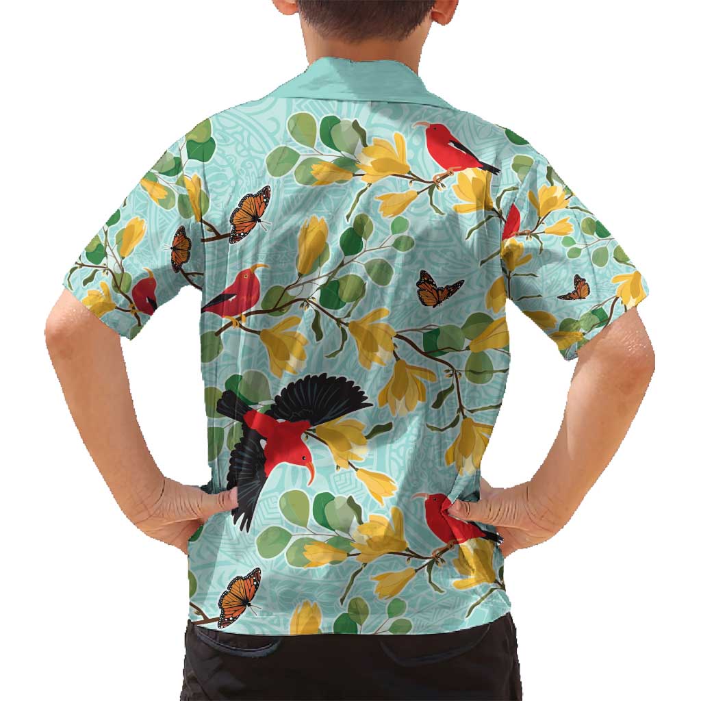 Aloha Hawaii Family Matching Puletasi and Hawaiian Shirt I'iwi on Mamane Pastel Turquoise LT7 - Polynesian Pride