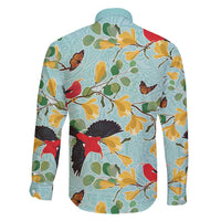 Aloha Hawaii Family Matching Short Sleeve Bodycon Dress and Hawaiian Shirt I'iwi on Mamane Pastel Turquoise