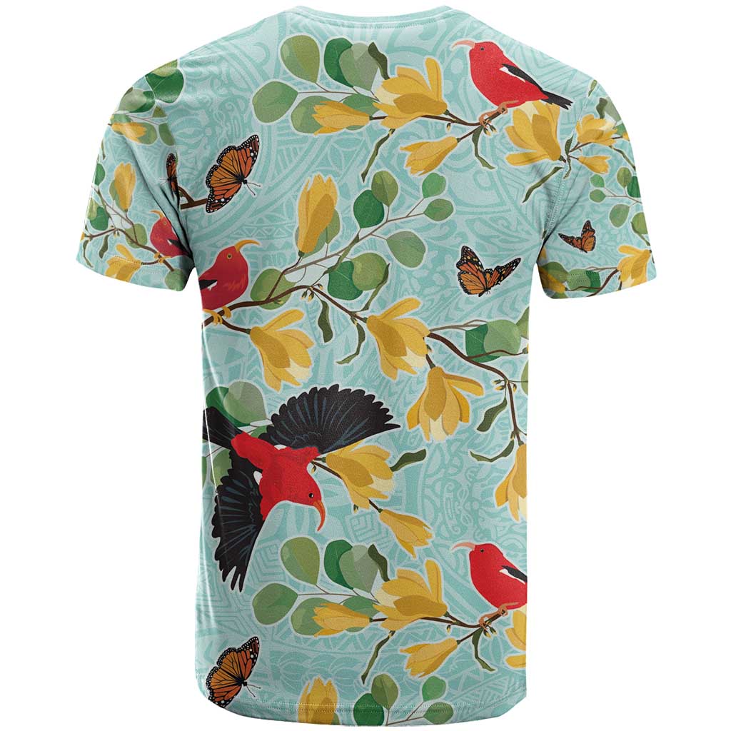 Aloha Hawaii T Shirt I'iwi on Mamane Pastel Turquoise LT7 - Polynesian Pride