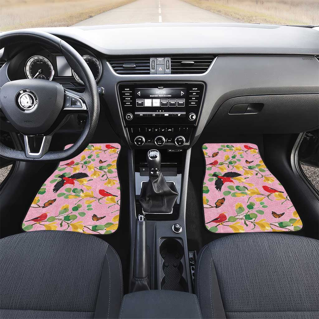 Aloha Hawaii Car Mats I'iwi on Mamane Pastel Pink LT7 Set 2pcs - Front Pink - Polynesian Pride