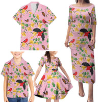 Aloha Hawaii Family Matching Puletasi and Hawaiian Shirt I'iwi on Mamane Pastel Pink LT7 - Polynesian Pride