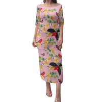 Aloha Hawaii Family Matching Puletasi and Hawaiian Shirt I'iwi on Mamane Pastel Pink LT7 Mom's Dress Pink - Polynesian Pride