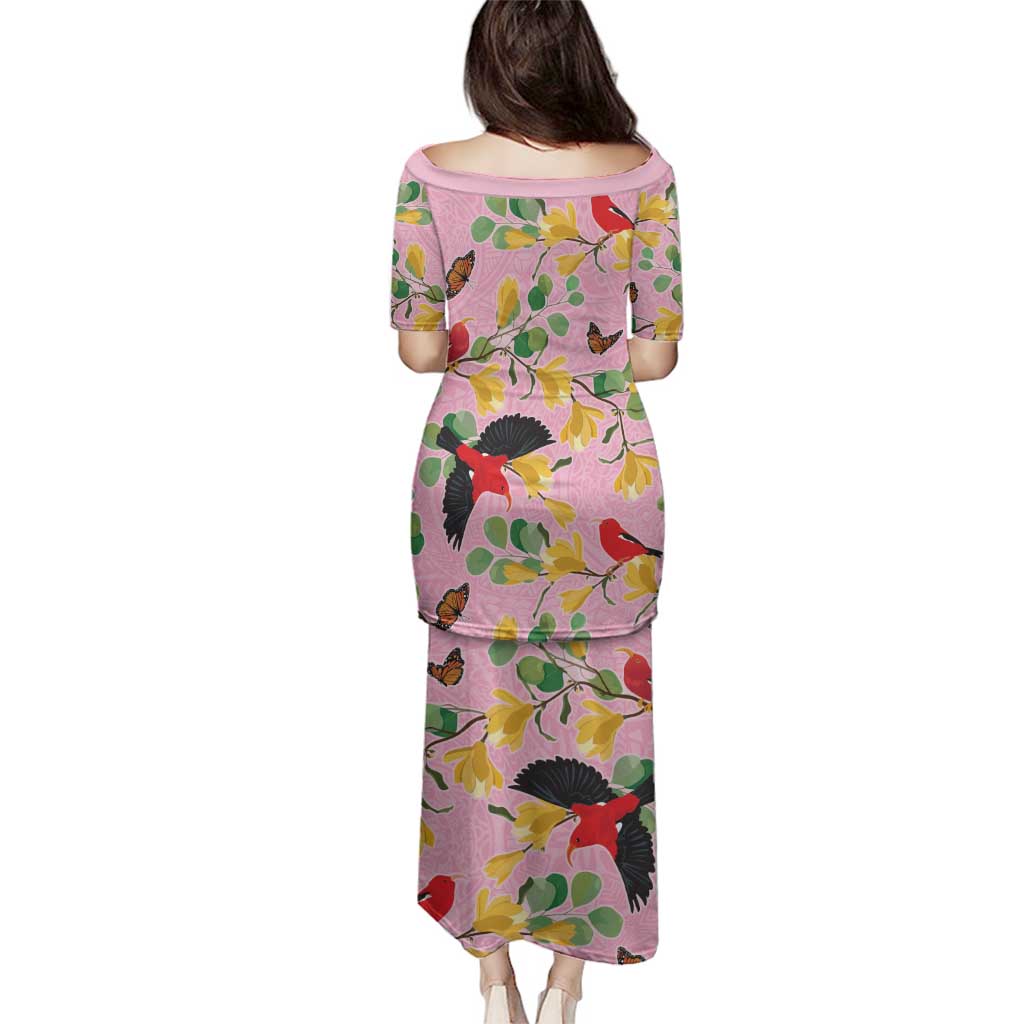 Aloha Hawaii Family Matching Puletasi and Hawaiian Shirt I'iwi on Mamane Pastel Pink LT7 - Polynesian Pride