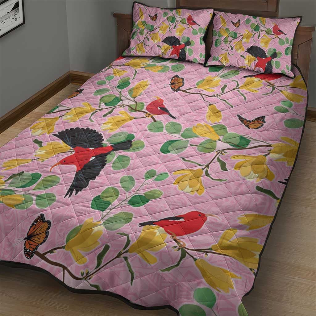 Aloha Hawaii Quilt Bed Set I'iwi on Mamane Pastel Pink LT7 - Polynesian Pride