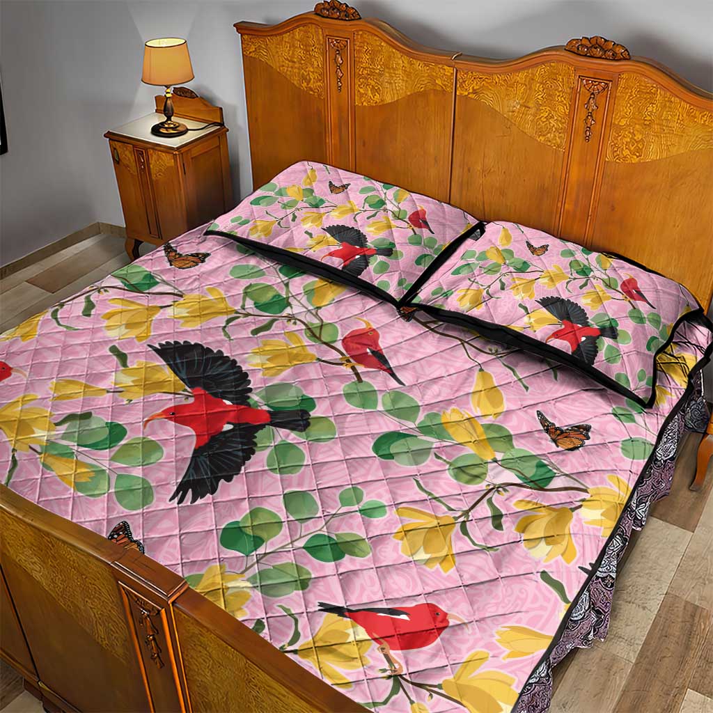 Aloha Hawaii Quilt Bed Set I'iwi on Mamane Pastel Pink LT7 - Polynesian Pride