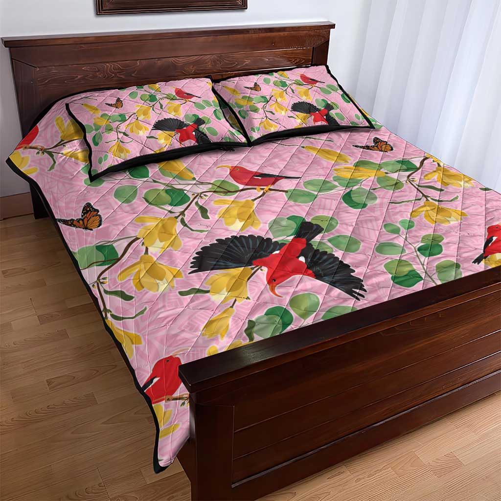 Aloha Hawaii Quilt Bed Set I'iwi on Mamane Pastel Pink LT7 - Polynesian Pride