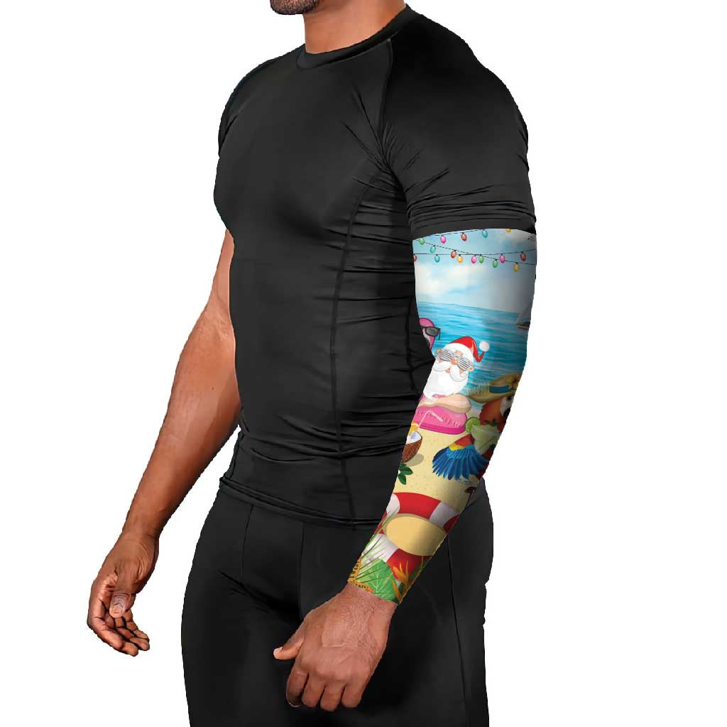 Have Yourself A Beachy Little Christmas Arm Sleeves with Santa Chilling - Polynesian Pride