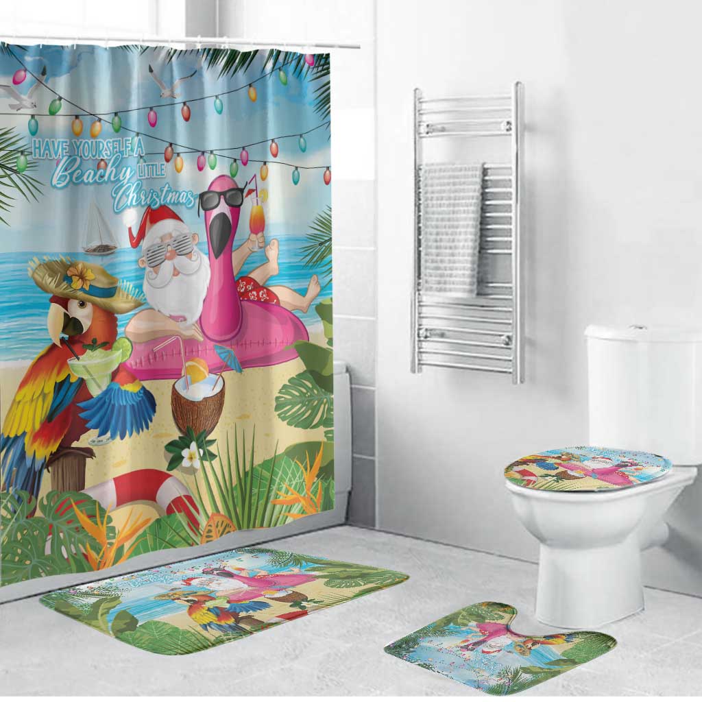 Have Yourself A Beachy Little Christmas Bathroom Set with Santa Chilling LT7 Bathroom Set (4 pcs) Colorful - Polynesian Pride