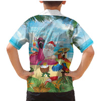 Have Yourself A Beachy Little Christmas Family Matching Mermaid Dress and Hawaiian Shirt with Santa Chilling LT7 - Polynesian Pride