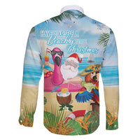 Have Yourself A Beachy Little Christmas Family Matching Mermaid Dress and Hawaiian Shirt with Santa Chilling LT7 - Polynesian Pride
