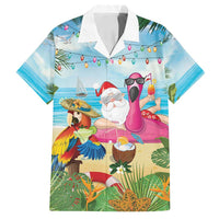 Have Yourself A Beachy Little Christmas Family Matching Summer Maxi Dress and Hawaiian Shirt with Santa Chilling LT7 Dad's Shirt - Short Sleeve Colorful - Polynesian Pride