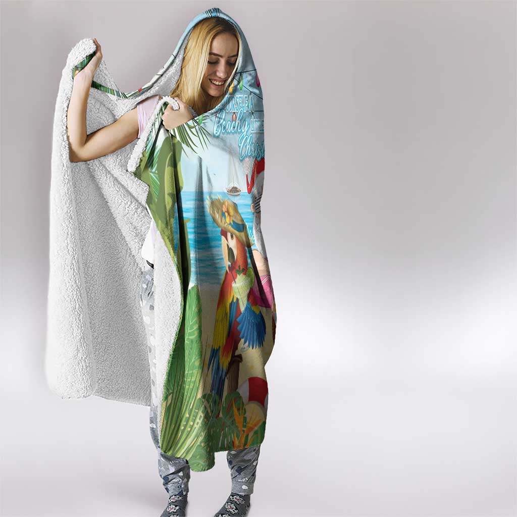 Have Yourself A Beachy Little Christmas Hooded Blanket with Santa Chilling - Polynesian Pride