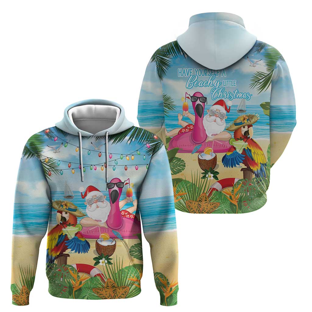 Have Yourself A Beachy Little Christmas Hoodie with Santa Chilling LT7 - Polynesian Pride
