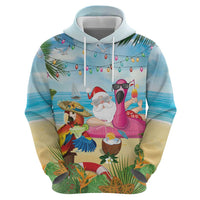 Have Yourself A Beachy Little Christmas Hoodie with Santa Chilling LT7 - Polynesian Pride