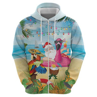 Have Yourself A Beachy Little Christmas Hoodie with Santa Chilling LT7 - Polynesian Pride