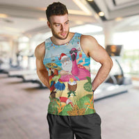Have Yourself A Beachy Little Christmas Men Tank Top with Santa Chilling LT7 Colorful - Polynesian Pride