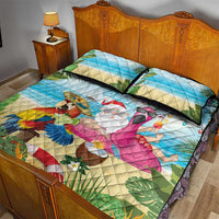 Have Yourself A Beachy Little Christmas Quilt Bed Set with Santa Chilling LT7 - Polynesian Pride