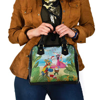Have Yourself A Beachy Little Christmas Shoulder Handbag with Santa Chilling LT7 - Polynesian Pride