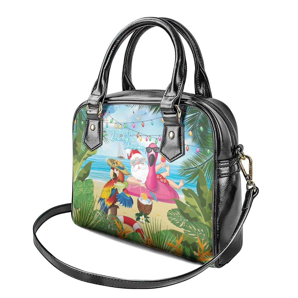 Have Yourself A Beachy Little Christmas Shoulder Handbag with Santa Chilling LT7 - Polynesian Pride