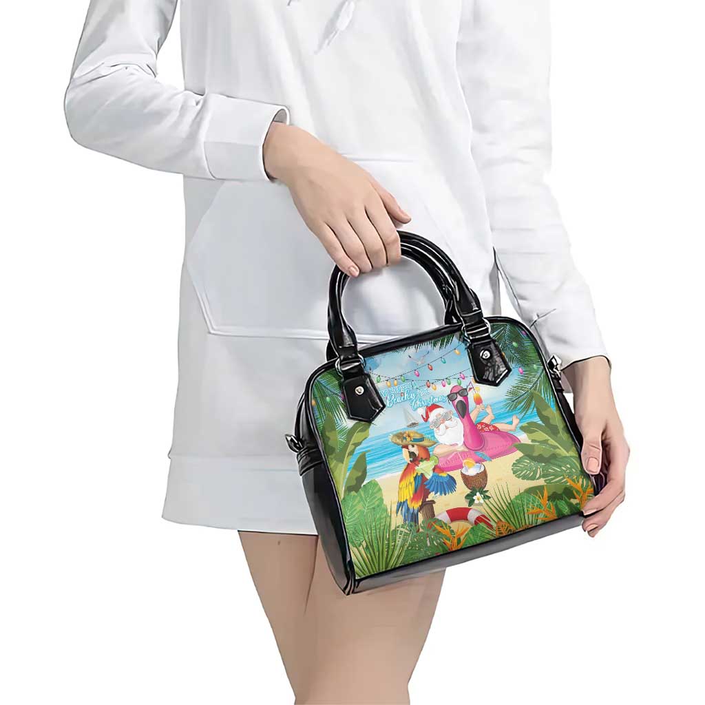 Have Yourself A Beachy Little Christmas Shoulder Handbag with Santa Chilling LT7 - Polynesian Pride
