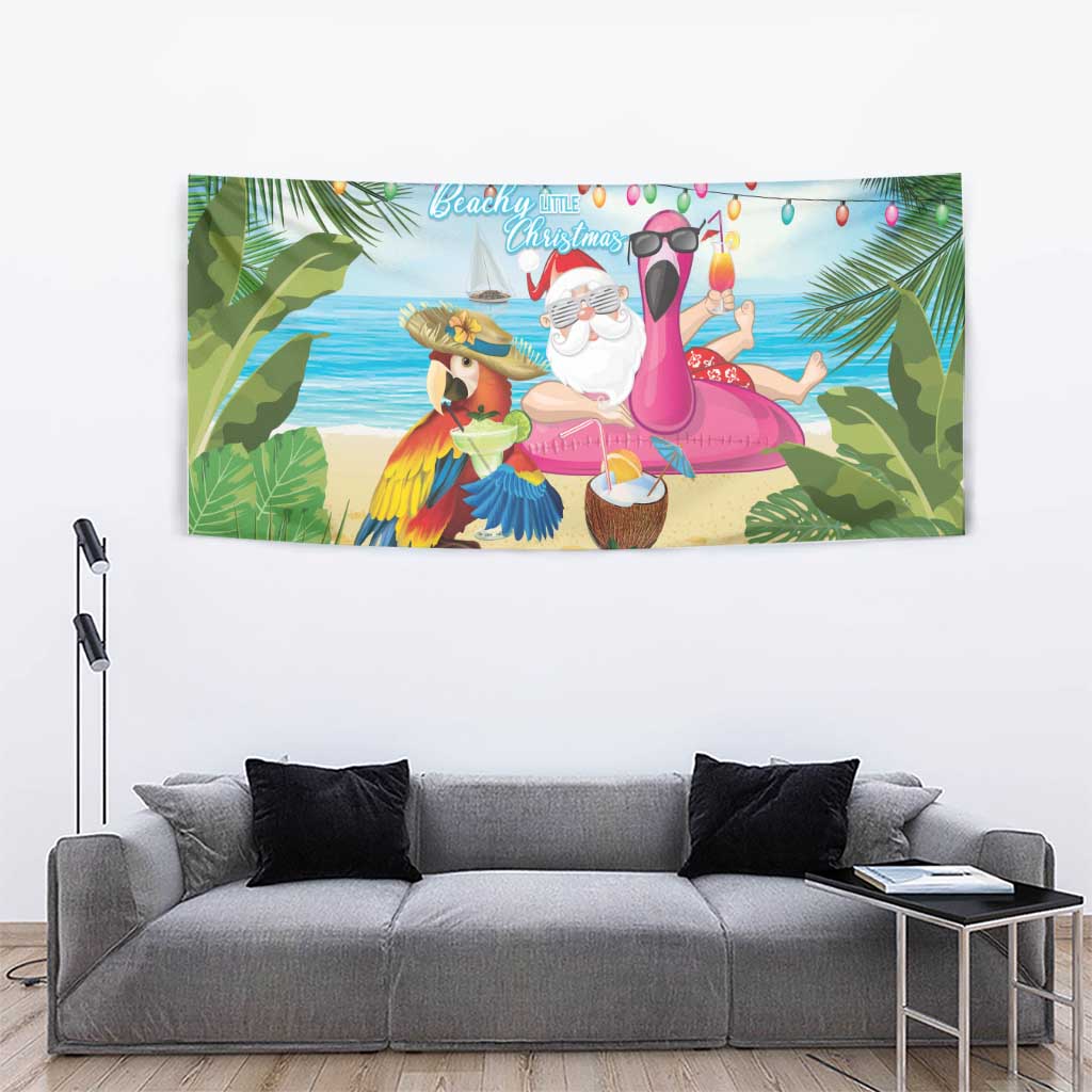 Have Yourself A Beachy Little Christmas Tapestry with Santa Chilling LT7 - Polynesian Pride