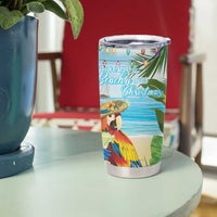 Have Yourself A Beachy Little Christmas Tumbler Cup with Santa Chilling LT7 - Polynesian Pride