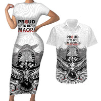Aotearoa Personalized Couples Matching Short Sleeve Bodycon Dress and Hawaiian Shirt Proud To Be Maori LT7 White - Polynesian Pride