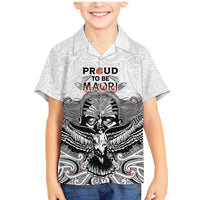 Aotearoa Personalized Family Matching Mermaid Dress and Hawaiian Shirt Proud To Be Maori LT7 Son's Shirt White - Polynesian Pride