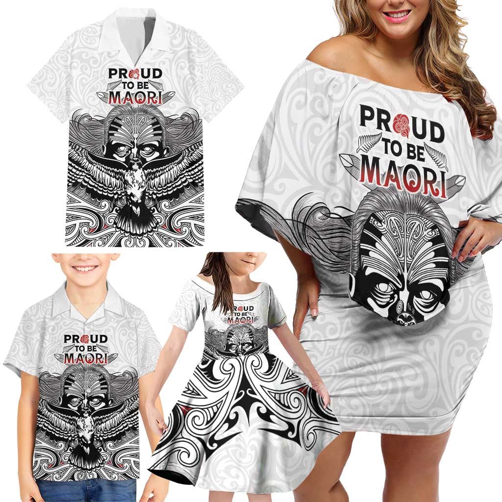 Aotearoa Personalized Family Matching Off Shoulder Short Dress and Hawaiian Shirt Proud To Be Maori LT7 - Polynesian Pride