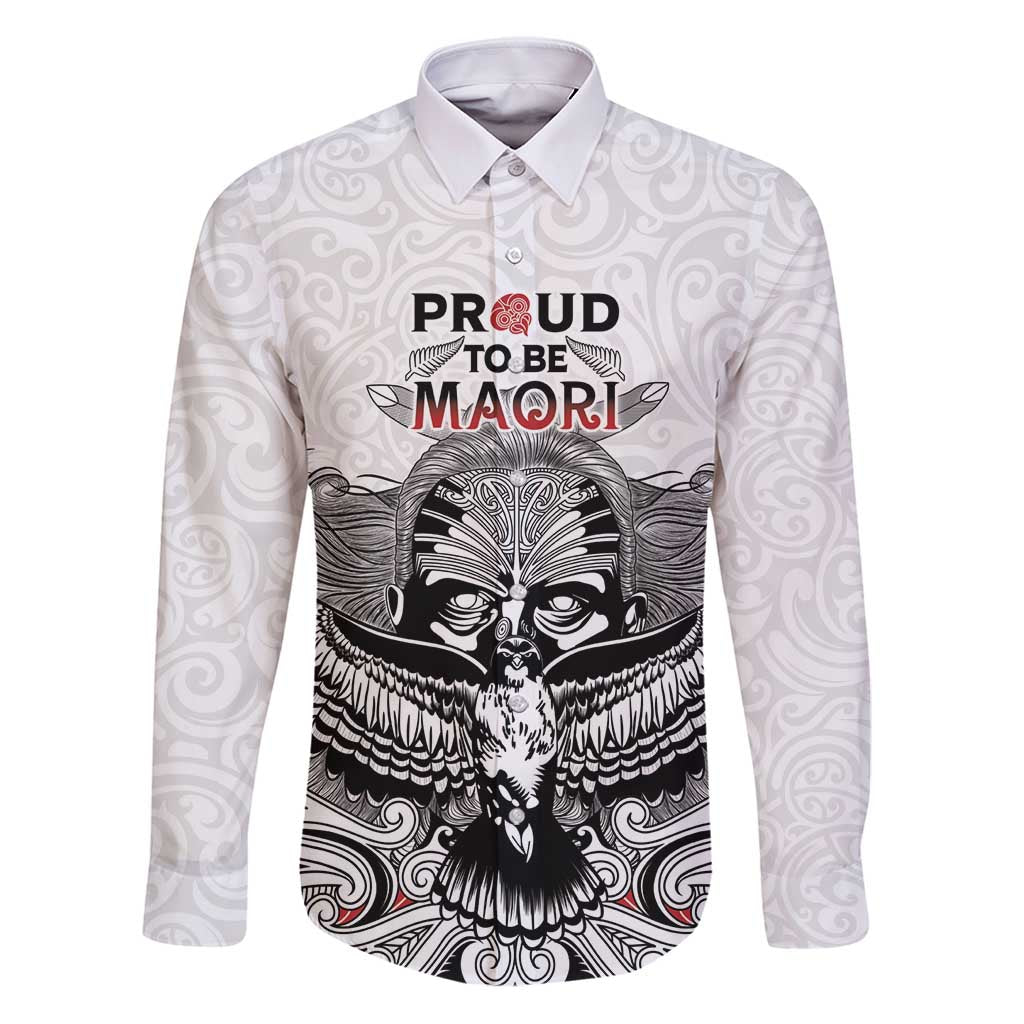 Aotearoa Personalized Family Matching Puletasi and Hawaiian Shirt Proud To Be Maori LT7 Dad's Shirt - Long Sleeve White - Polynesian Pride