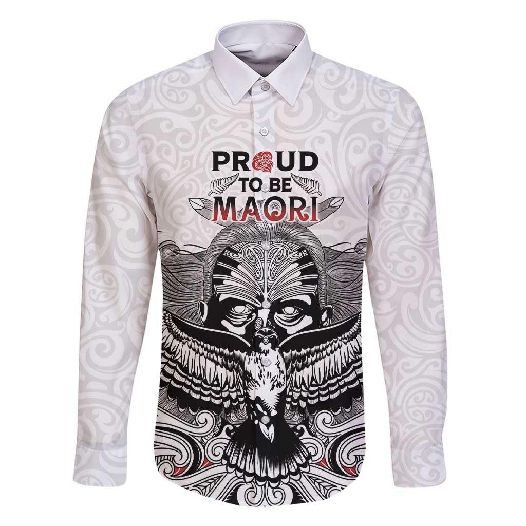 Aotearoa Personalized Family Matching Short Sleeve Bodycon Dress and Hawaiian Shirt Proud To Be Maori LT7 Dad's Shirt - Long Sleeve White - Polynesian Pride