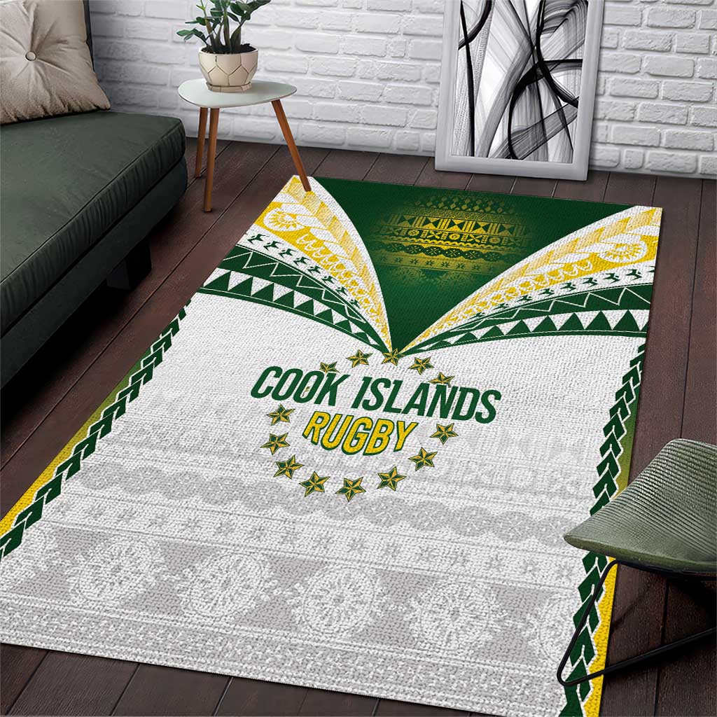 Cook Islands Rugby Area Rug Kuki's Aitu Champions LT7 Colorful - Polynesian Pride