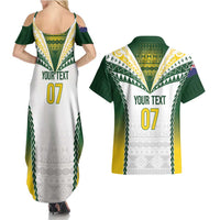 Cook Islands Rugby Custom Couples Matching Summer Maxi Dress and Hawaiian Shirt Kuki's Aitu Champions LT7 - Polynesian Pride