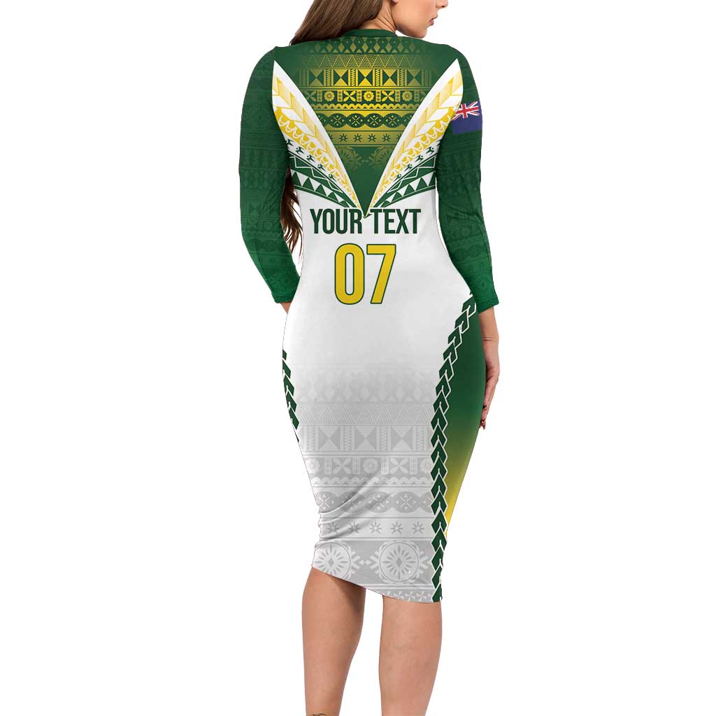 Cook Islands Rugby Custom Family Matching Long Sleeve Bodycon Dress and Hawaiian Shirt Kuki's Aitu Champions LT7 - Polynesian Pride