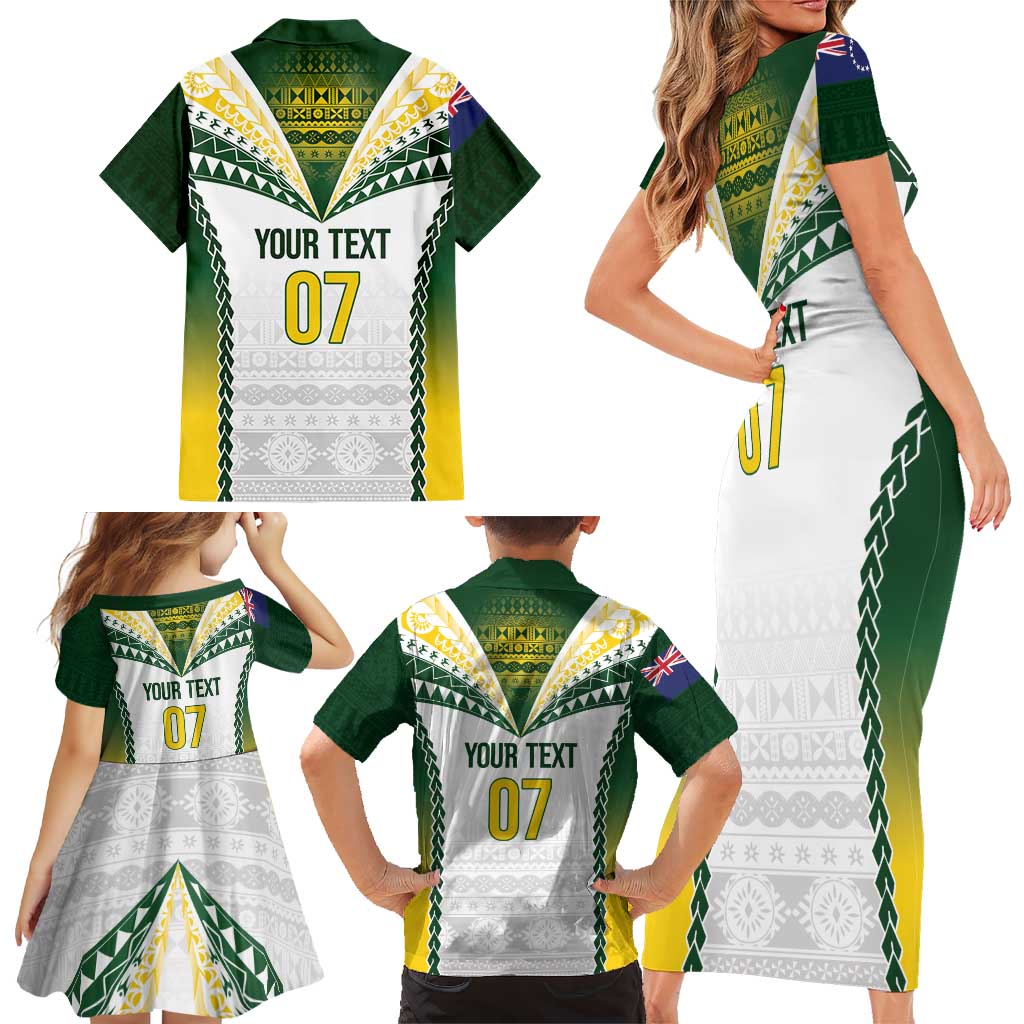 Cook Islands Rugby Custom Family Matching Short Sleeve Bodycon Dress and Hawaiian Shirt Kuki's Aitu Champions LT7 - Polynesian Pride