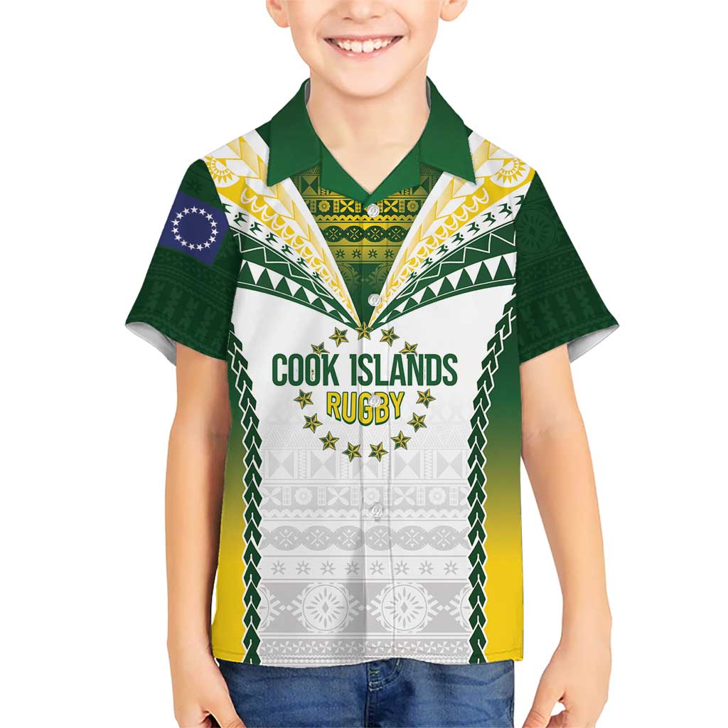 Cook Islands Rugby Custom Kid Hawaiian Shirt Kuki's Aitu Champions LT7 Kid Colorful - Polynesian Pride