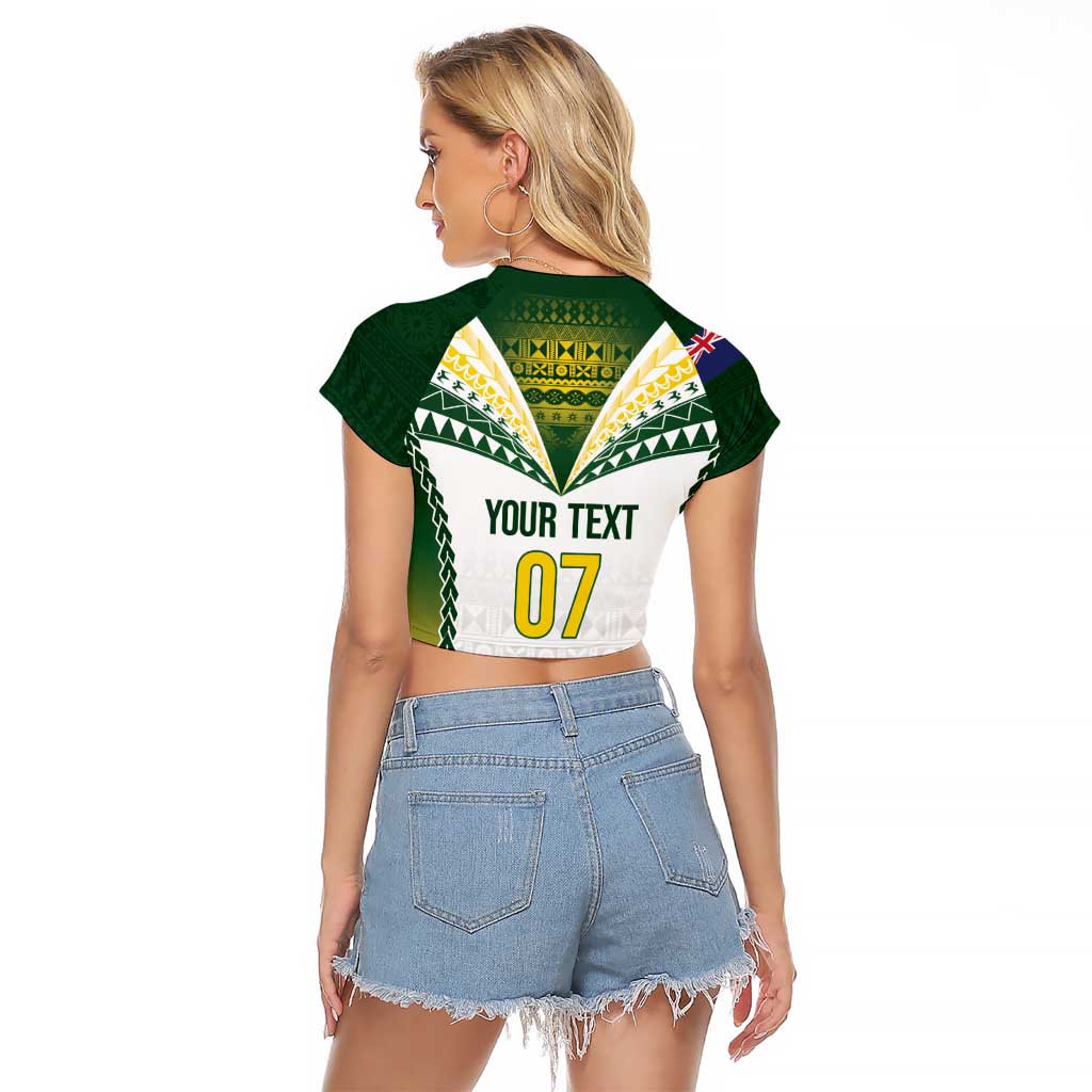 Cook Islands Rugby Custom Raglan Cropped T Shirt Kuki's Aitu Champions LT7 - Polynesian Pride