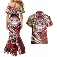 Aloha Hawaii Big Island Couples Matching Mermaid Dress and Hawaiian Shirt Ohia Lehua Wahine LT7 - Polynesian Pride