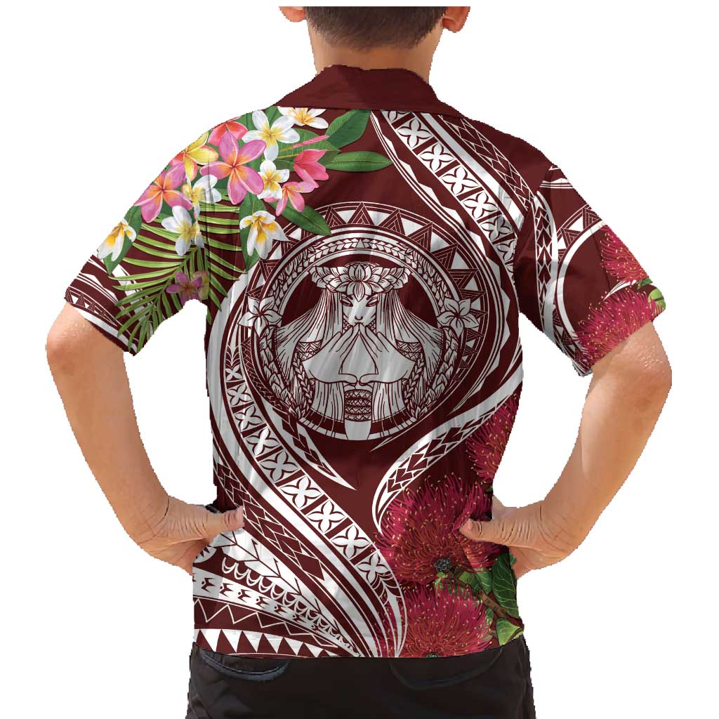 Aloha Hawaii Big Island Family Matching Mermaid Dress and Hawaiian Shirt Ohia Lehua Wahine LT7 - Polynesian Pride